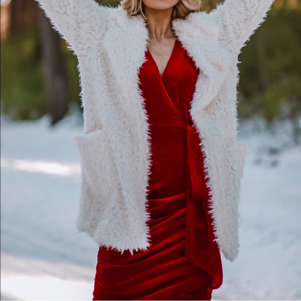 Red velvet dress